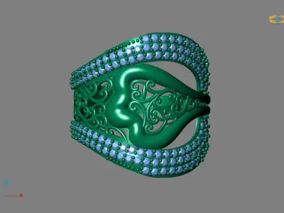 STL 3DM Women Ring Womens Ring Diamonds With Stone Model 3D print model