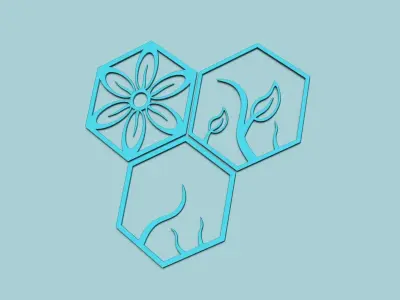 Hexagonal Wall Panel A13 Floral - Interior Design Decoration 3D print model