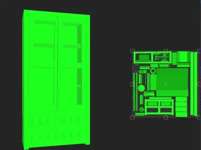 Wooden kitchen cabinets Free low-poly 3D model