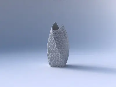 Vase twisted double arc quadratic with wavy grid piramides 3D print model
