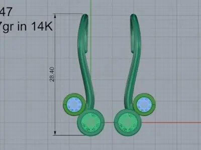 Bezel Setting Earring 4047 3D print model