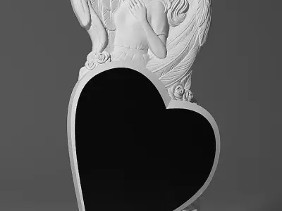 beautiful angel with a heart 3D model