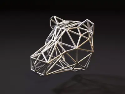 Bear on the wall 3D print model