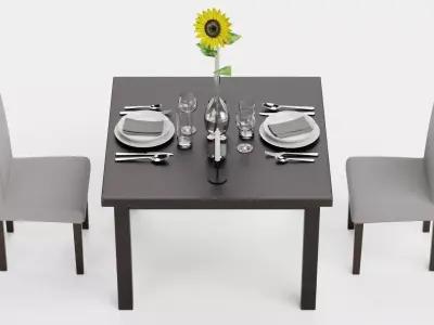 -Restaurant Table V6- 3D model