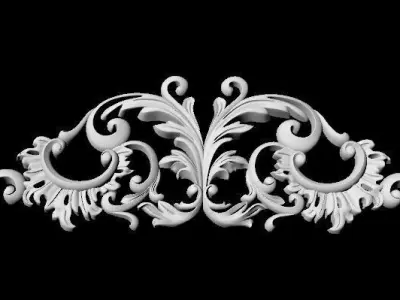 Central decor ornament for furniture 3D model 1019