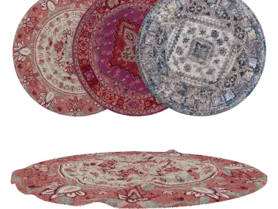 Round Rug Set 74 3D model