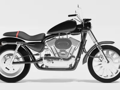 Realistic 3d highpoly motorcycle model harley davidson 3D model