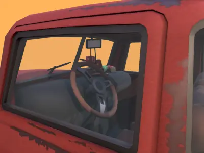 Cartoon Pick-Up Truck Low-poly 3D model