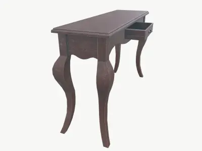 Wooden Desk Side Dressing Table Low-poly 3D model