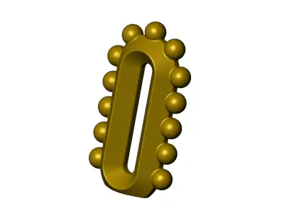 Beaded Chamfered chain link art decor sculpture and relief  3D print model