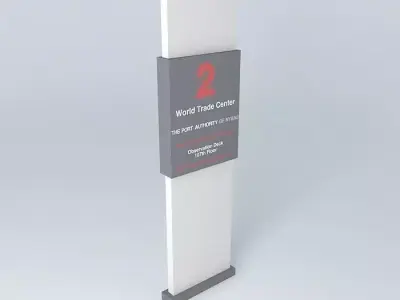 2 World Trade Center plaza sign-old Free 3D model