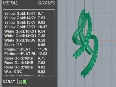 Curved Diamond Pendant 3D print model