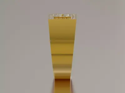 Men STL 3D Square Diamond Signet Ring model mr0326 3D print model