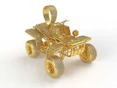 Iced Out Hip Hop Car Diamond Pendant 3D print model