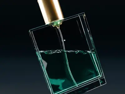 Perfume bottle turquoise 3D model Advertising 3D model