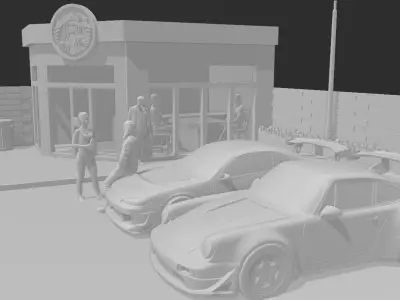 STARBUCKS DIORAMA 1   64 3D print model