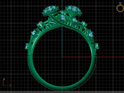 Two Head Women Ring 3DM Womens Ring 3d models 3D print model 3D print model 31