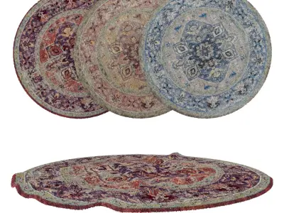 Round Rug Set 45 3D model
