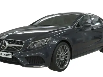 Realistic Car Mercedes CLS500 with Interior Rigged PBR Vehicle Low-poly 3D model