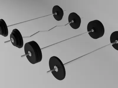 Set 4 barbell 3D model