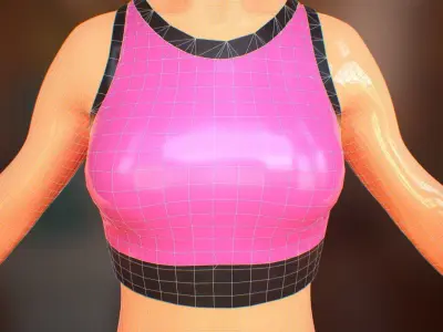 Sexy Sport Bra Low-poly 3D model