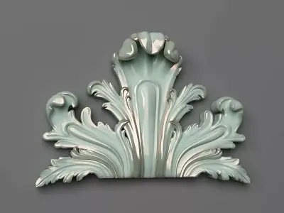 Center ornate rococo corbel 3D print model