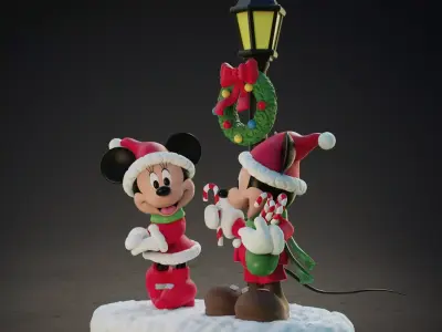 MICKEY AND MINNIE AT CHRISTMAS 3D print model