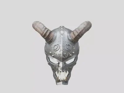 Horned Helm Low-poly 3D model