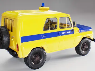 UAZ 3151 Police version  Low-poly 3D model