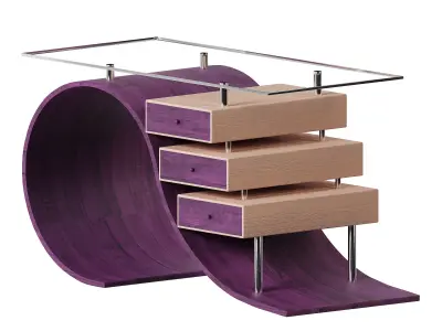 Designer curved table 3D model