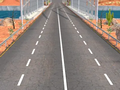 Desert Hill Racing Adventure 3D Model 2025 Low-poly 3D model