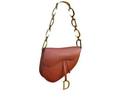 Luxury Saddle Style Bag 3D Model-Leather Handbag with Variations 3D model