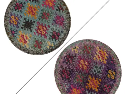 Round Rug Set 241 3D model