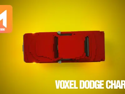 Voxel Dodge Low-poly 3D model