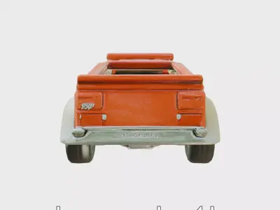 Classic Vintage Car with Split Windshield Design Low-poly 3D model