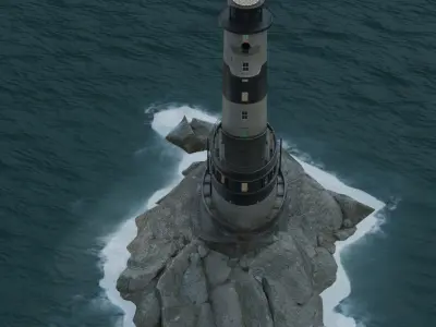 River Lighthouse Low-poly 3D model