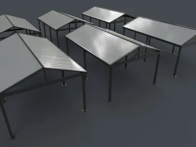 PBR Outdoor Patio Carports Canopy A Low-poly 3D model