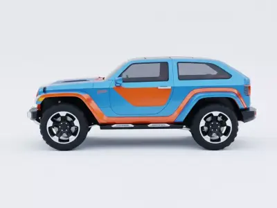 Futuristic Concept Off-Road 4x4 SUV Low-poly 3D model