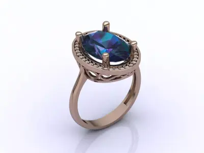 STL 3DM Women Ring Womens Ring Diamonds With Stone Model 3D  3D print model