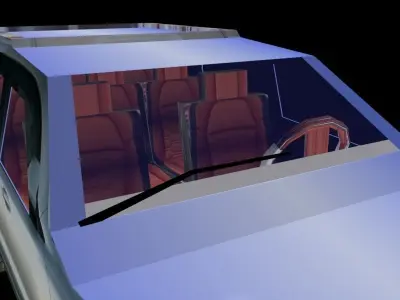 silver color car Low-poly 3D model