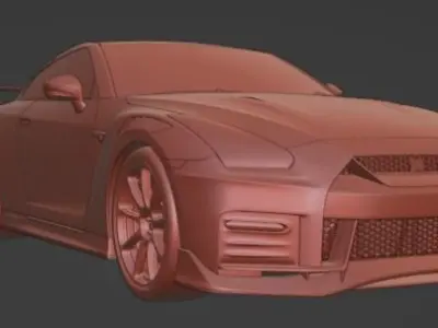 3D RIGGED NISSAN GTR MODEL 3D model