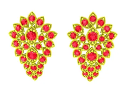 5912 Luxury Art Diamond Earrings for Lady 3D print model