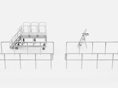 industrial set construction crane Low-poly 3D model