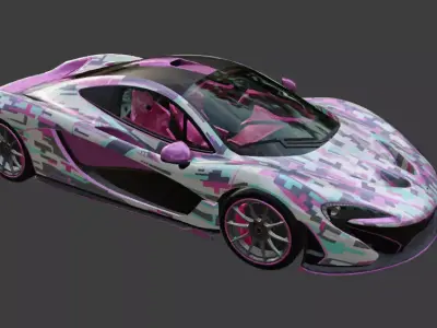 McLaren P1 Fantasy Pink pubg Low-poly 3D model