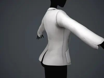 Female White Jacket Style 2 Low-poly 3D model