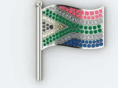 South Africa flag necklace    437 3D print model