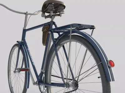 Vintage ZIS bicycle Low-poly 3D model
