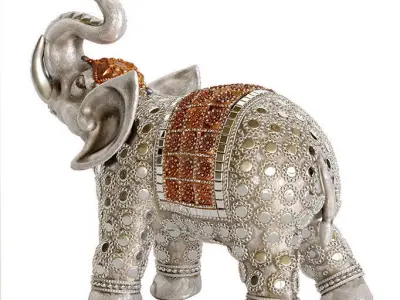 Elephant silver figurine 3D model
