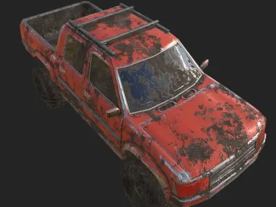 OFF ROAD CAR 4X4 LOWPOLY GAME READY  UVMAPPING TEXTURE  Low-poly 3D model