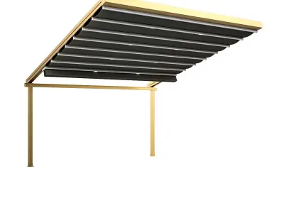 Motorized Pergola 5 brass furniture matte 3D model